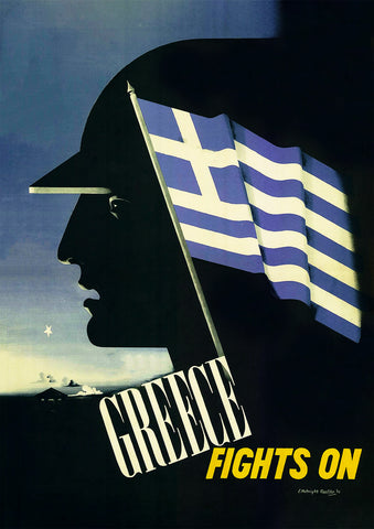Greece Fights On – Greek World War Two poster