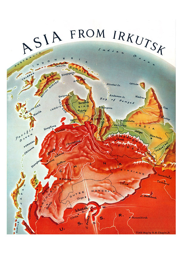 Asia from Irkutsk — American anti-communist map