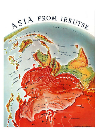 Asia from Irkutsk — American anti-communist map