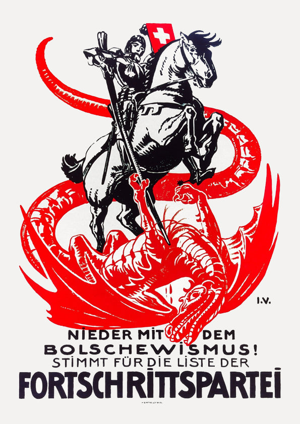Down with Bolshevism — Swiss anti-communist poster