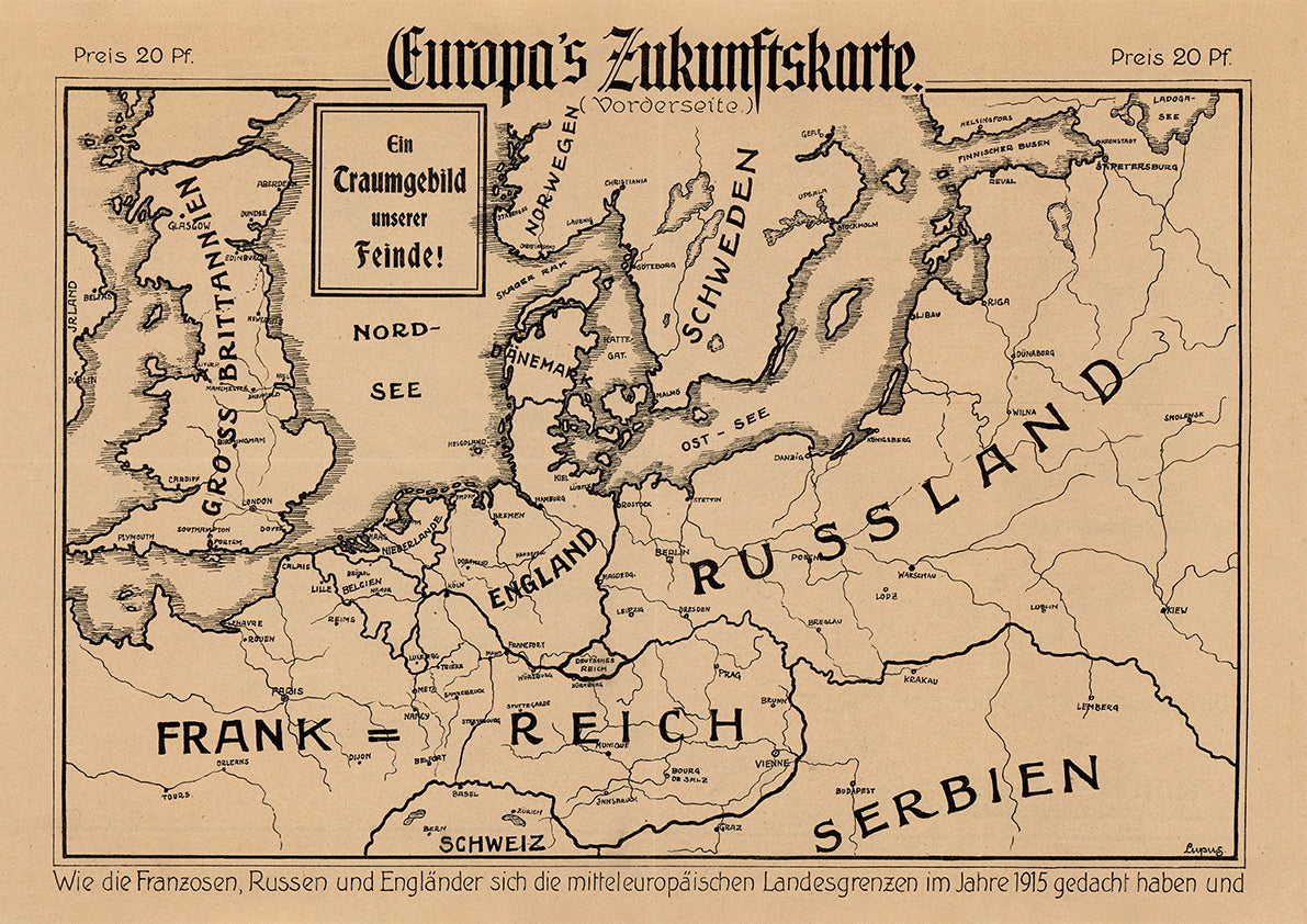 Map of Europe’s future — German World War One map