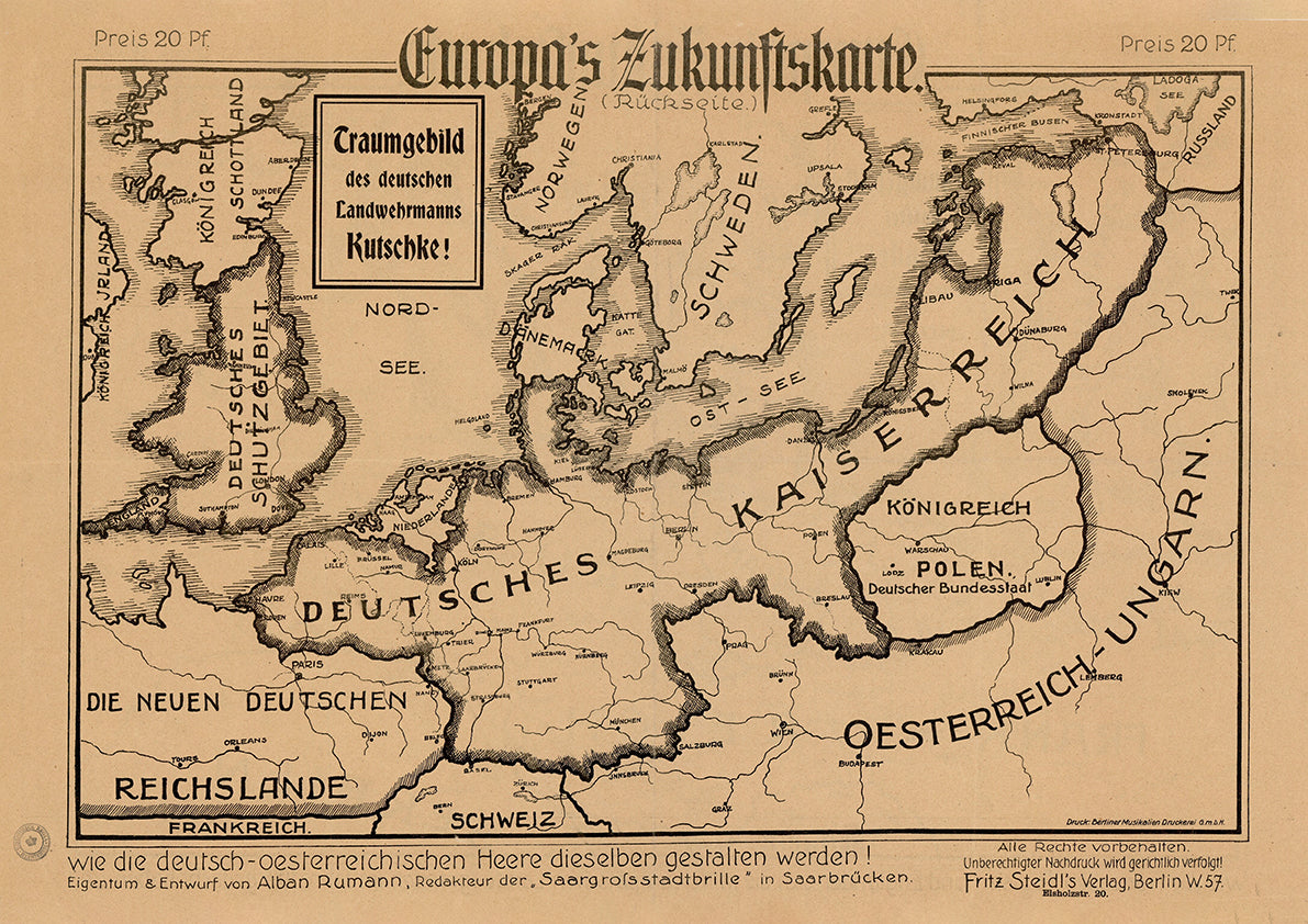 Map of Europe’s future — German World War One map