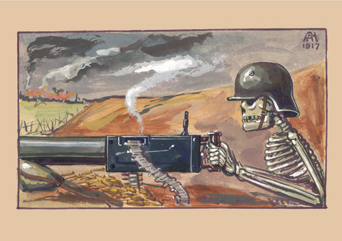 German skeleton soldier print