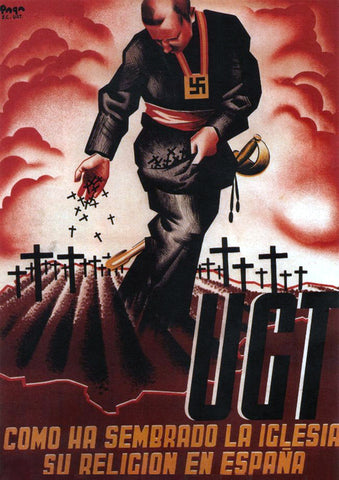How the church sowed its religion in Spain — Spanish Civil War poster