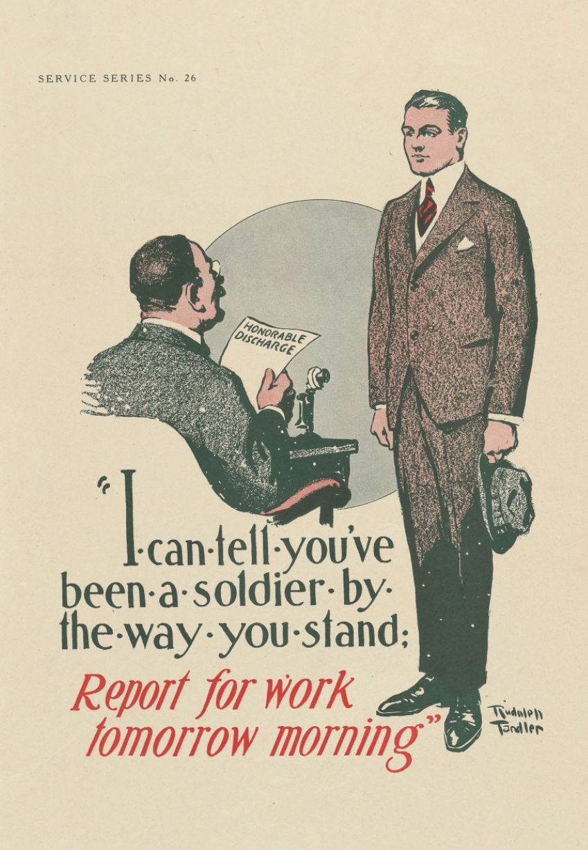 I can tell you’ve been a soldier by the way you stand — American World War One poster
