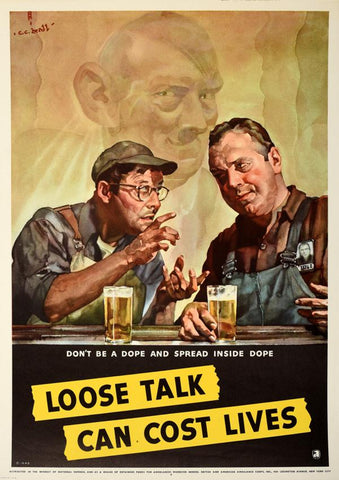 Loose talk can cost lives — British World War Two poster