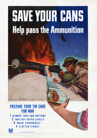 Save your cans — American World War Two poster