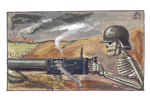 German skeleton soldier print