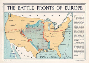 The Battle Fronts of Europe - British World War One map