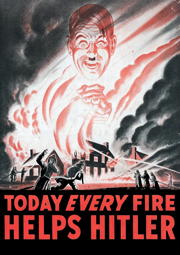 Today every fire helps Hitler — American World War Two poster