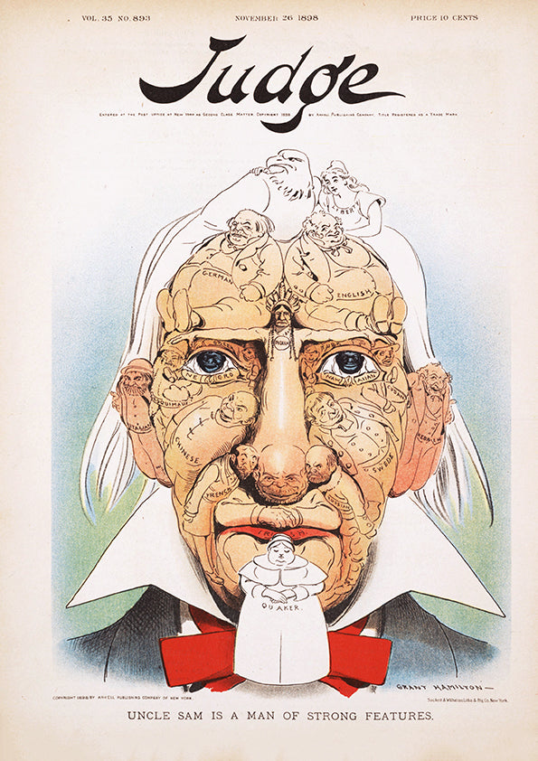 Uncle Sam is a man of strong features — American poster
