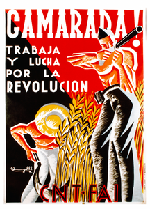 Comrade! Work and fight for the revolution — Spanish poster