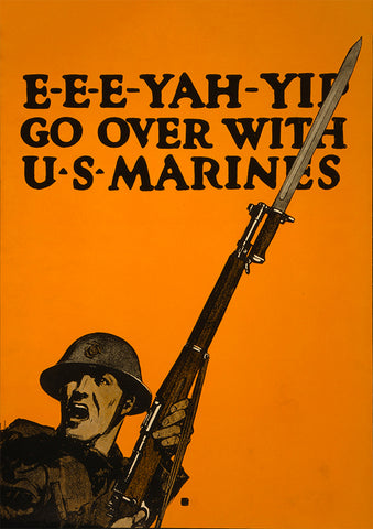 Go over with U.S. Marines – US World War One poster