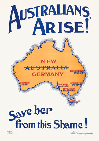 Australians arise! Save her from this shame! – Australian World War One poster