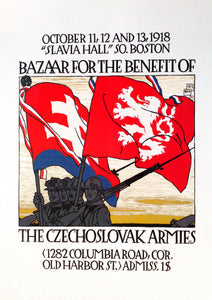 Bazaar for the benefit of the Czechoslovak armies — Czechoslovak World War One poster