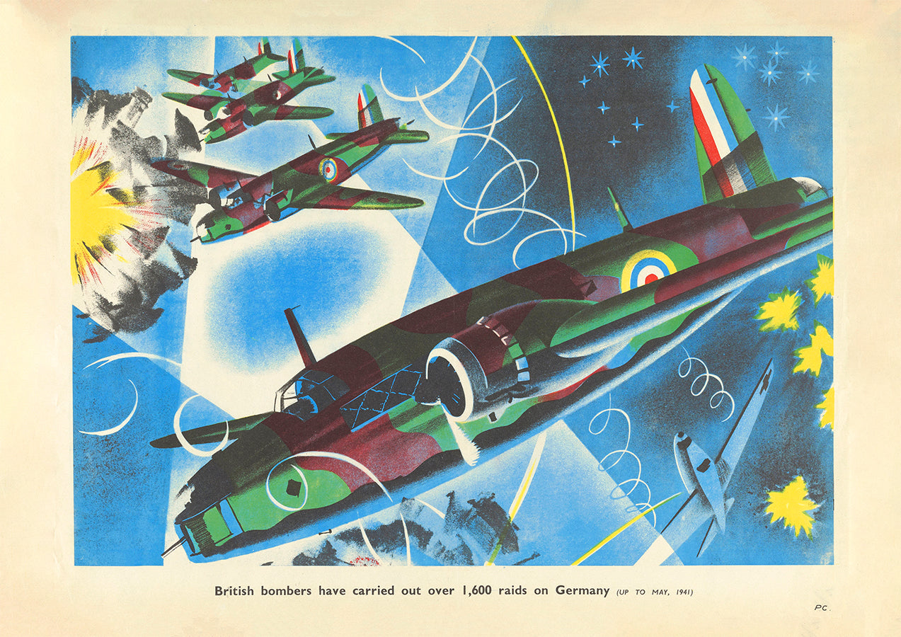 British bombers have carried out over 1600 raids on Germany - British World War Two poster