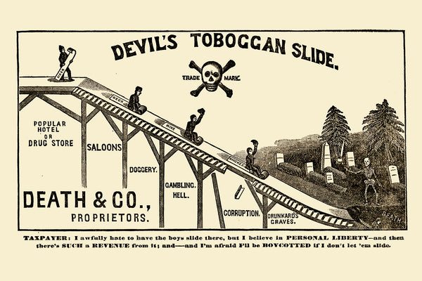小物入れ JOHNDERLAN DEVIL'S TOBOGGAN SLIDE Devil's toboggan slide — American anti-alcohol print – Propagandopolis