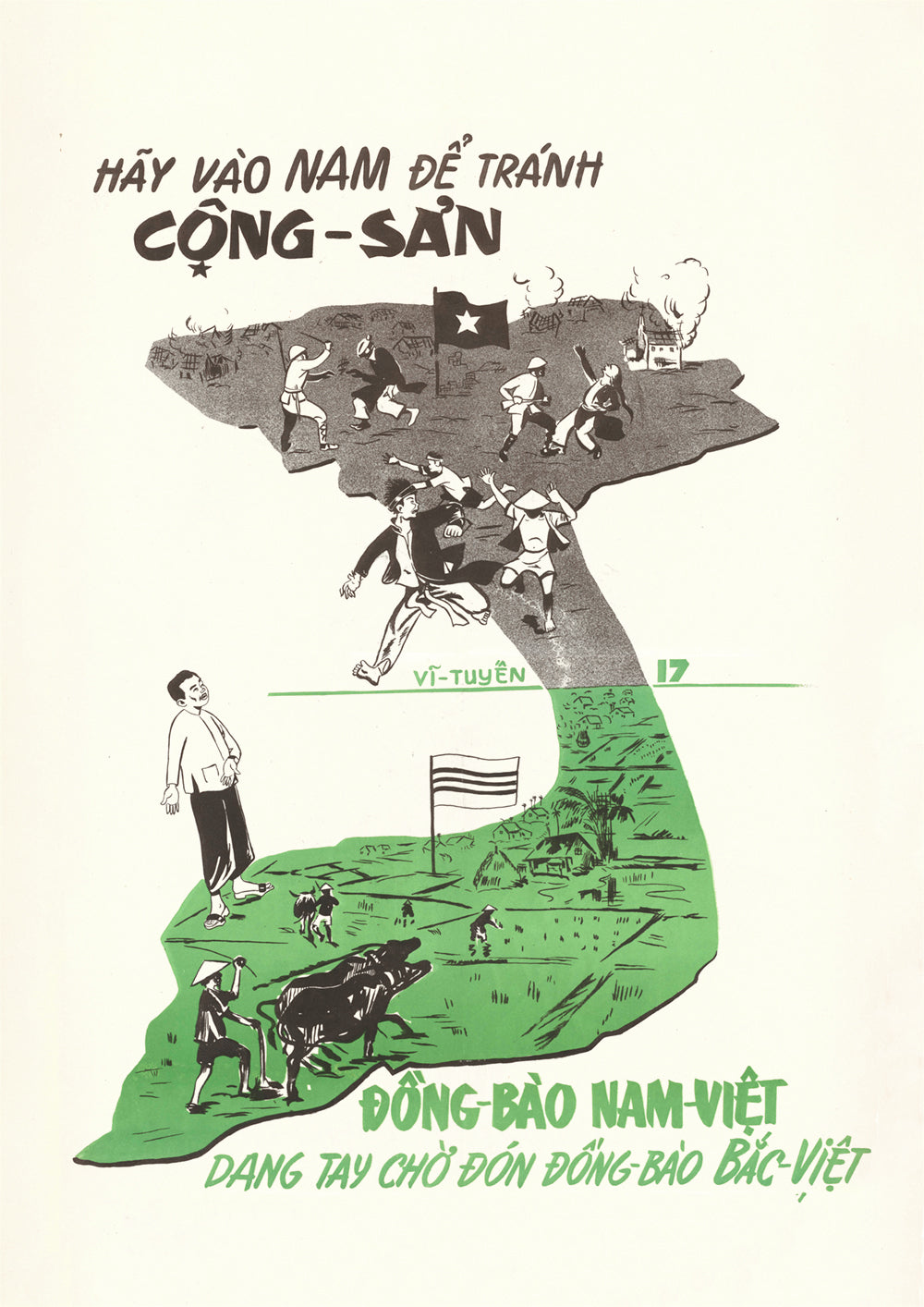 Go south to avoid Communism — Vietnamese poster