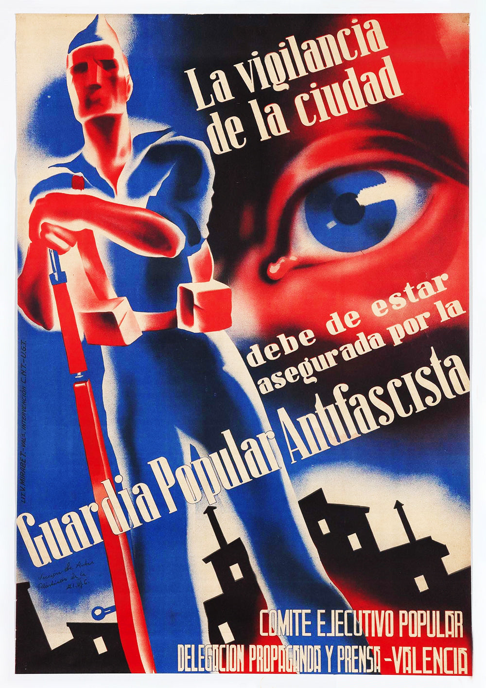 The surveillance of the city – Spanish Civil War poster