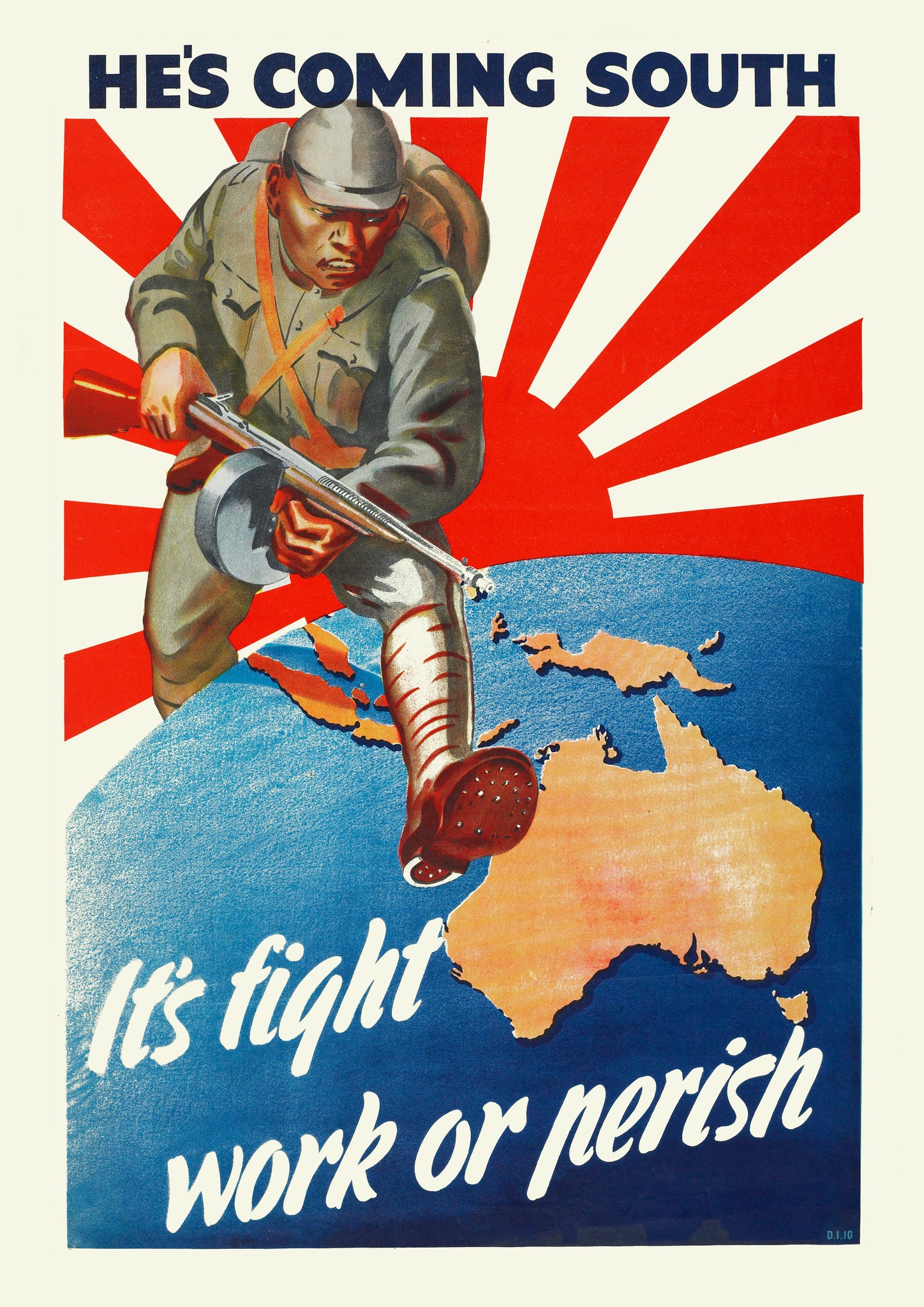He's Coming South – Australian World War Two poster