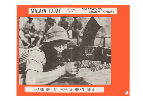 Learning to fire a Bren gun — Malayan poster