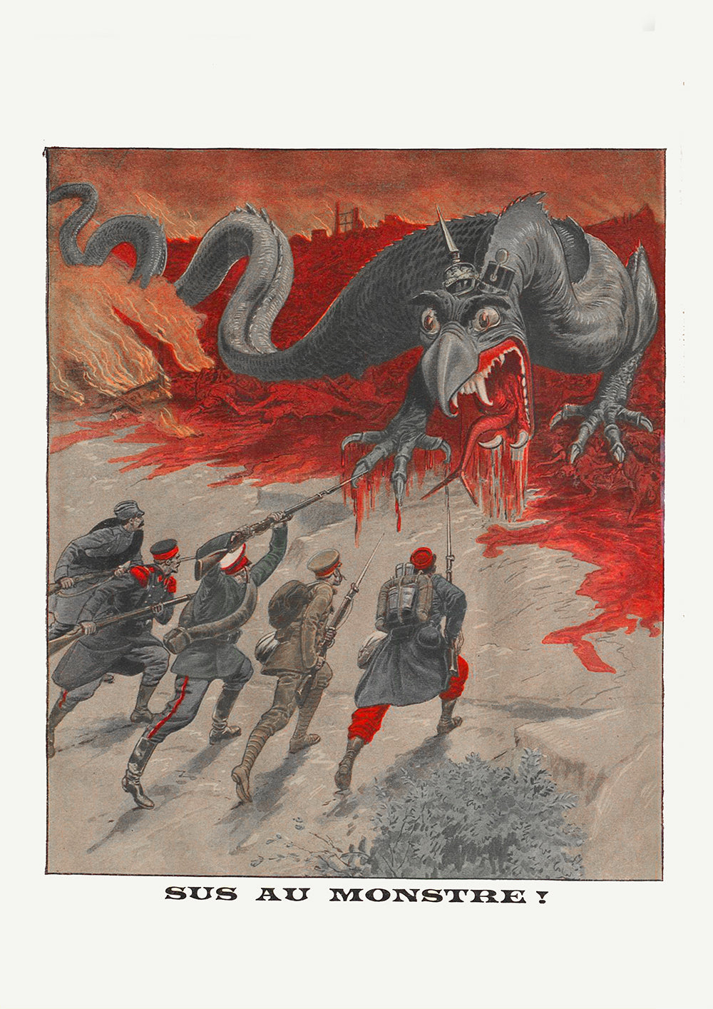 war of the monsters poster Death to the monster! – French World War One poster – Propagandopolis