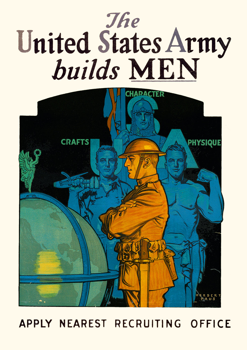 The United States Army builds men — American poster – Propagandopolis