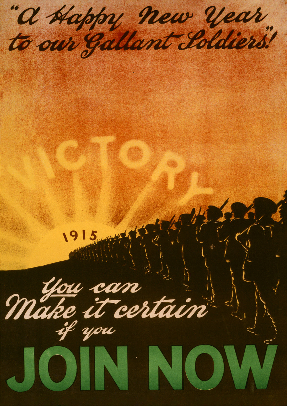 A Happy New Year to our gallant soldiers! – British World War One poster
